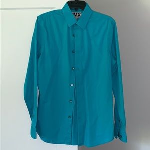 Teal button down dress shirt
